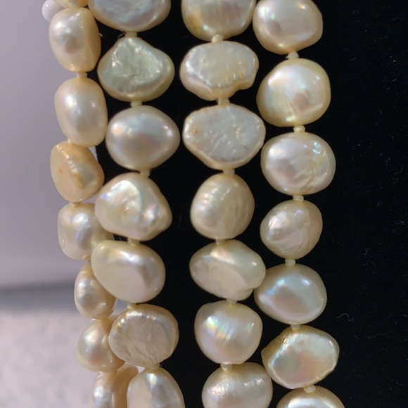 100”Baroque Freshwater Endless Strand of pearls-Color LEMON - Picture 3 of 11